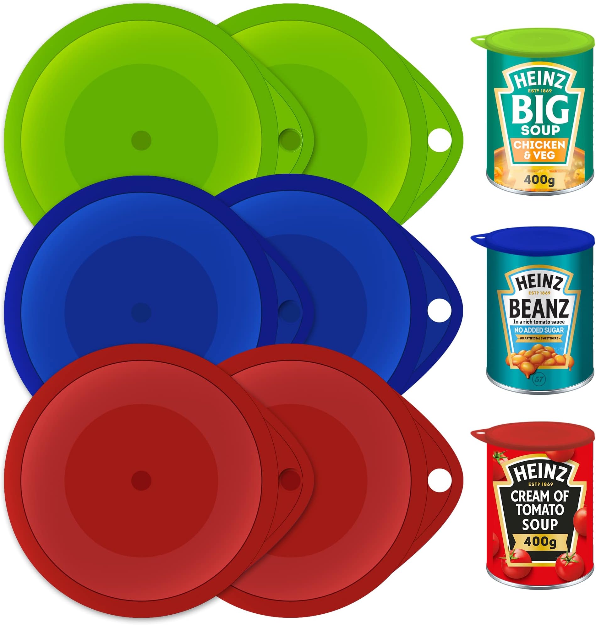 SOL 6pk Plastic Can Lids for Tins – Silicone Tin Covers for Food Storage – Durable Plastic Can Tops for Tins & Reusable Tin Can Lids