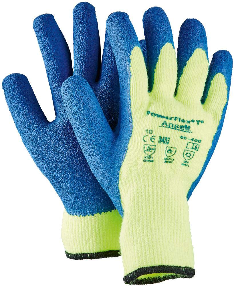 Ansell - Guante powerflex 80-400 hiviz amarillo (ve = 12 pares) gr. 9