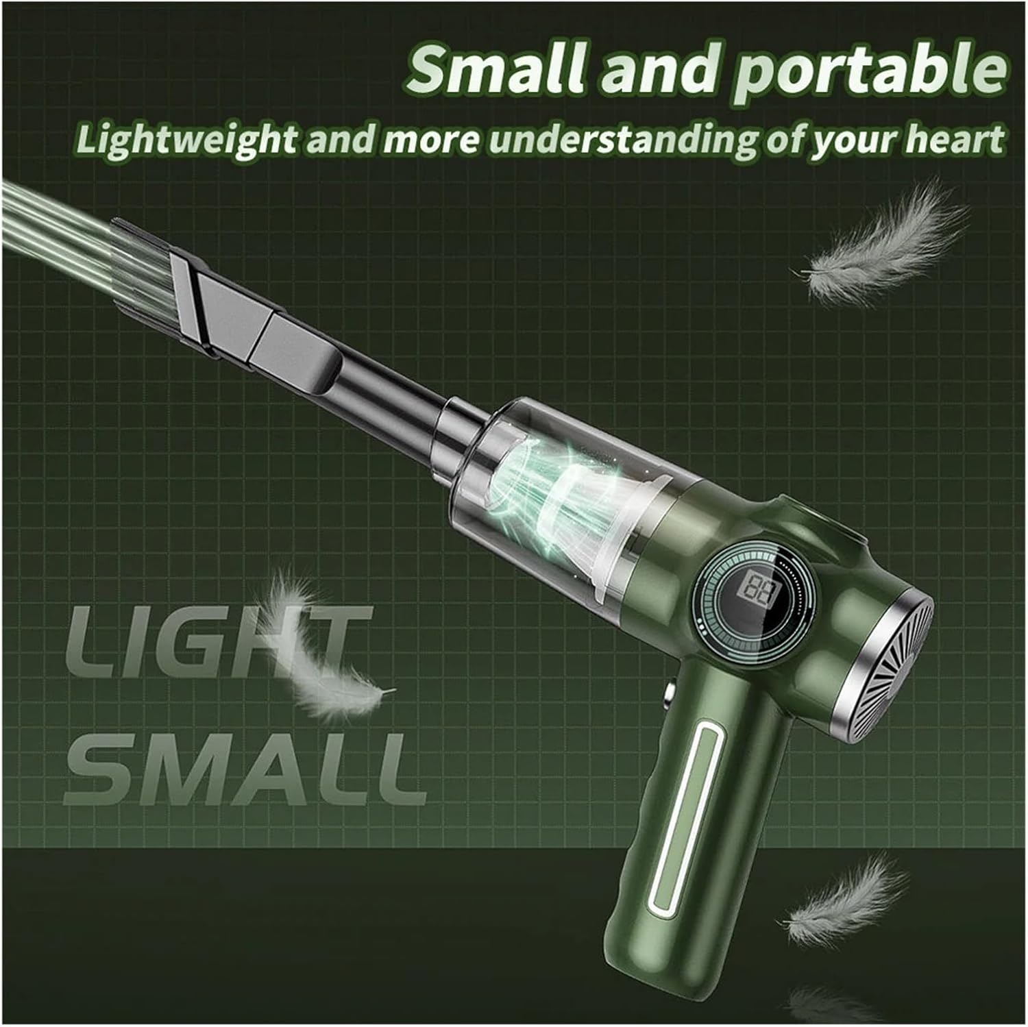 Car Vacuum, Portable Vacuum Cleaner Wireless Automobile Cleaner Handheld Vacuum Pump Cordless for Car Home Appliance,Portable Cordless(Green 1 Pcs Filter)