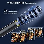 SKYBASIC Industrial Endoscope Borescope Camera with Light, 4.3'' HD Digital Handheld Waterproof Sewer Tools Snake Inspection Camera with 8 LED Lights 16.5FT Semi-Rigid Cable, Gadgets for Men