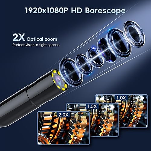 Miniatura 3 de Cámara Endoscopio Industrial Boroscopio con Luz, 4.3'' HD Digital Portátil Impermeable Herramientas de Alcantarillado Cámara de Inspección Tipo