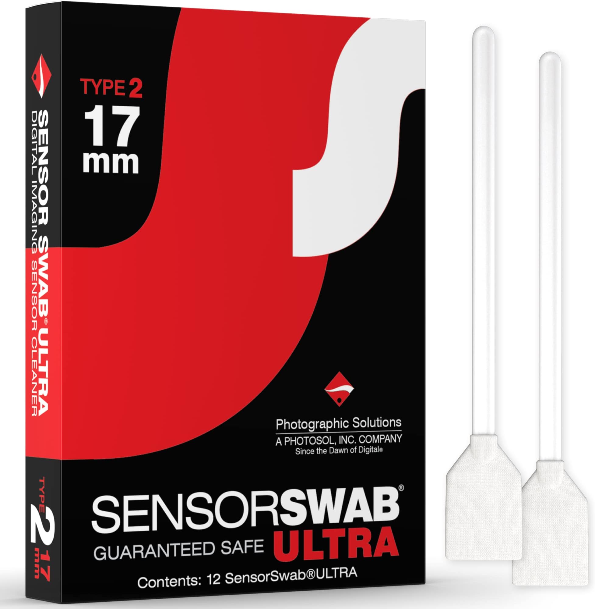 Sensor Swabs ULTRA 17mm Swabs - Camera Sensor Cleaner Swabs for Cleaning APS-C Mirrored or Mirrorless SLR & DSLR Cameras. Canon, Nikon, Sony - Sensor Dust & Oil Remover (Pack of 12)