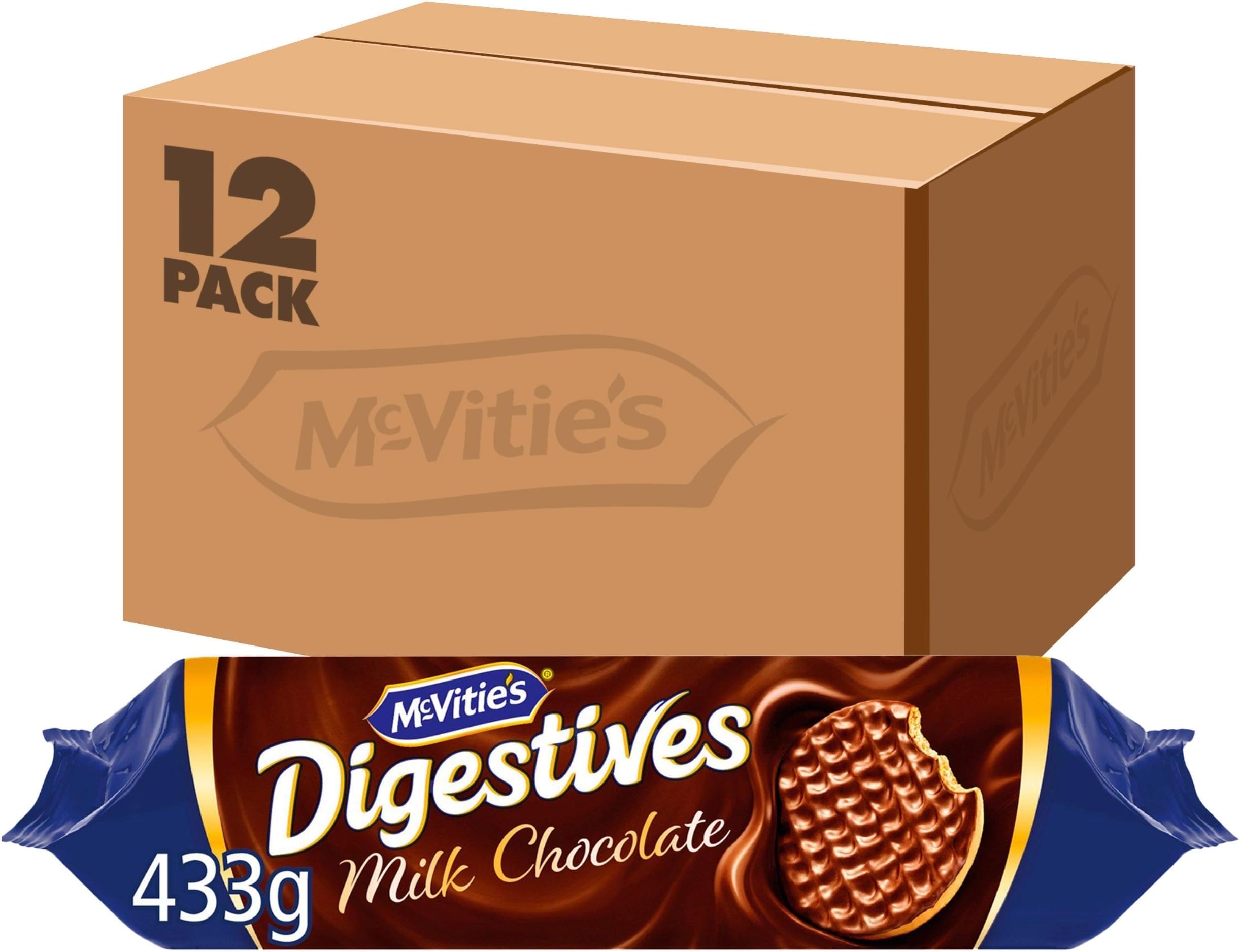 Milk Chocolate Digestive Biscuits, 433 g (Pack of 12)