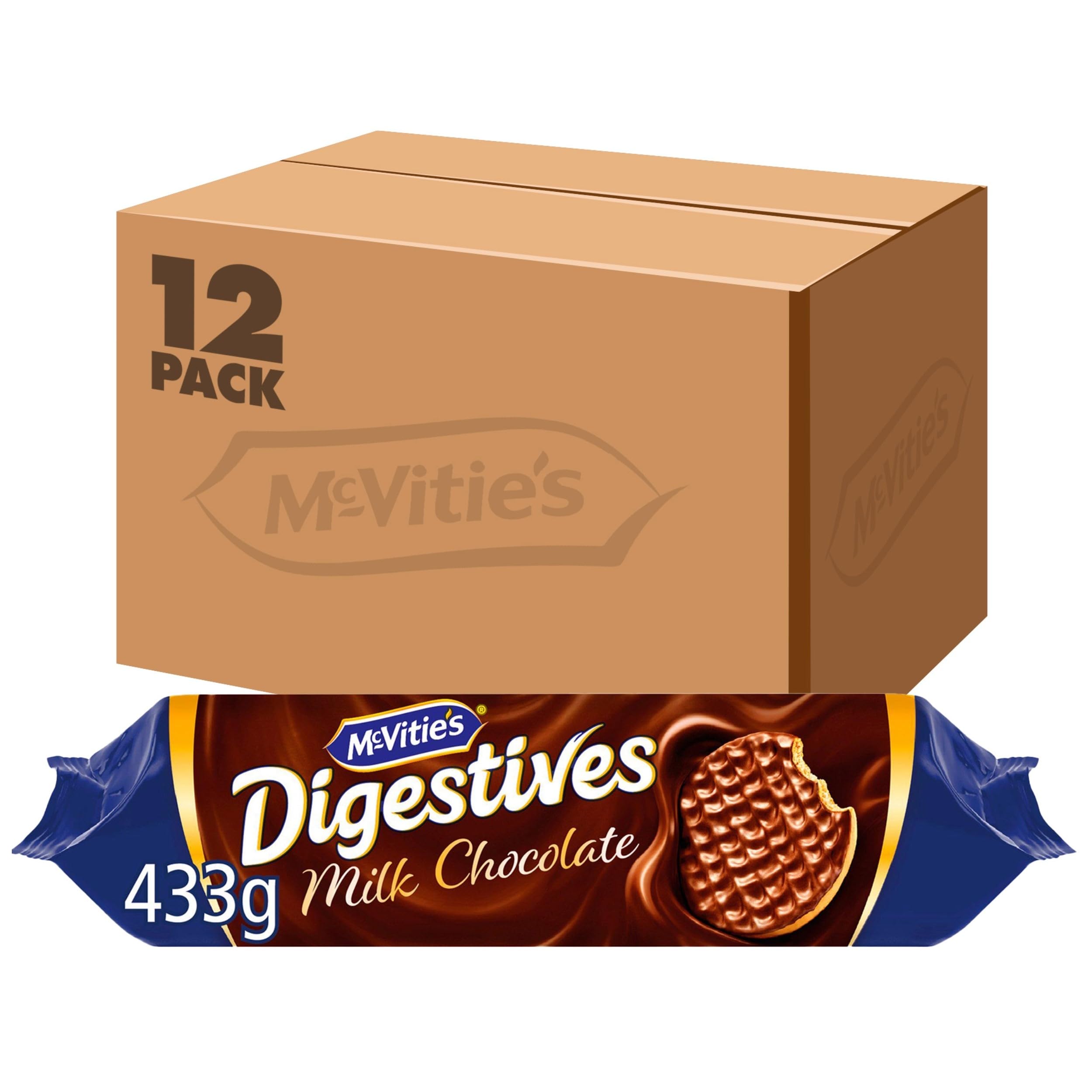 McVitie's Milk Chocolate Digestive Biscuits, 433 g (Pack of 12)
