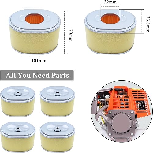 Miniatura 2 de 6 unids/lote Elemento de filtro de aire para HONDA GX160 GX200 GX 160 200 5.5-6.5HP Motor pequeño motor de gasolina generador de gasolina reemplazo
