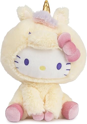 GUND Sanrio Hello Kitty - Juguete de peluche de unicornio de alta calidad para edades de 1 año en adelante, amarillo, 6 pulgadas