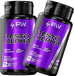 Testo Alpha Suplemento para Homens Natural 600mg | Suporte a Regulação e Equilíbrio Natural Masculino | Suplemento Pre Treino Masculino Desempenho Muscular Alta Performance | 30 Cápsulas