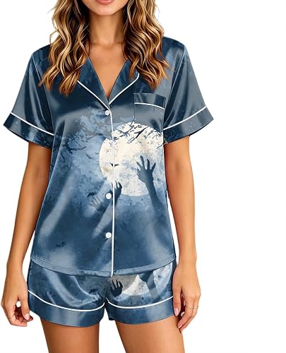 Vividcrate Women Halloween Pajamas Spooky Cozy Halloween Paj