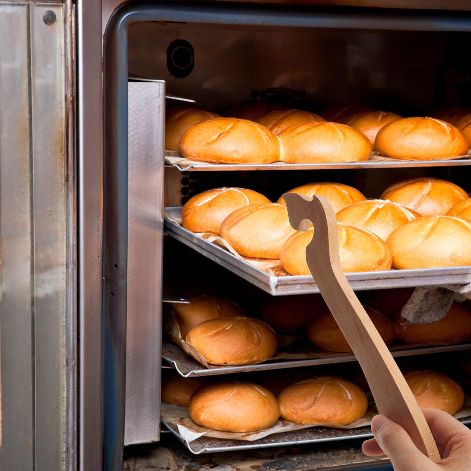 SUPVOX Oven Rack Puller Natural Handle - Kitchen Tool for Easy Oven Rack Push and Pull for Home Baking and Cooking Needs