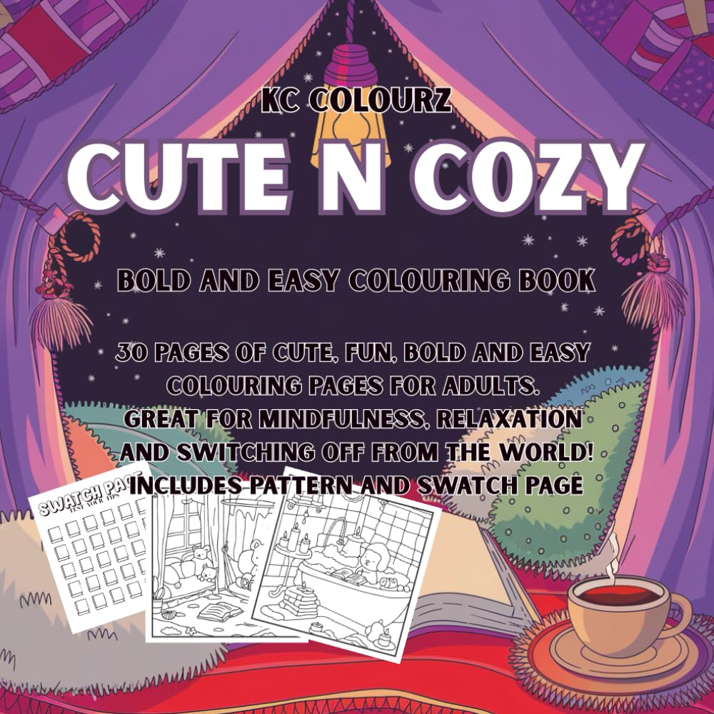 Cute n Cozy: Bold and easy, cute and cozy colouring book