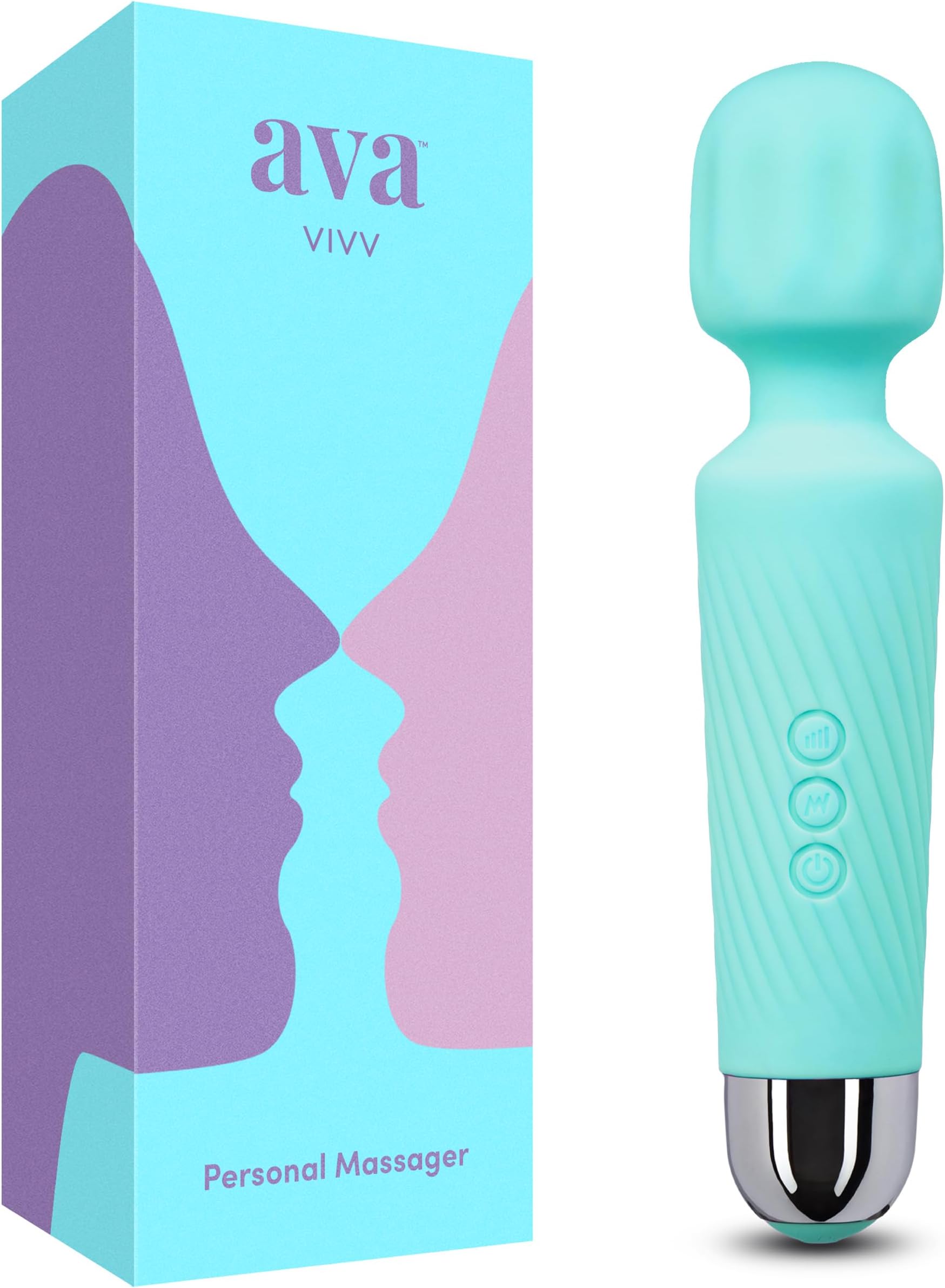 Ava Vibrator Wand Sex Toys [Clit Stimulator Vibrators] Vibrator for Woman | Sex Toy | 4+ Hr Battery | Gifts for Women | 20 Patterns & 8 Speeds of Pleasure | Quiet Adult Sex Toys -Standard - Teal