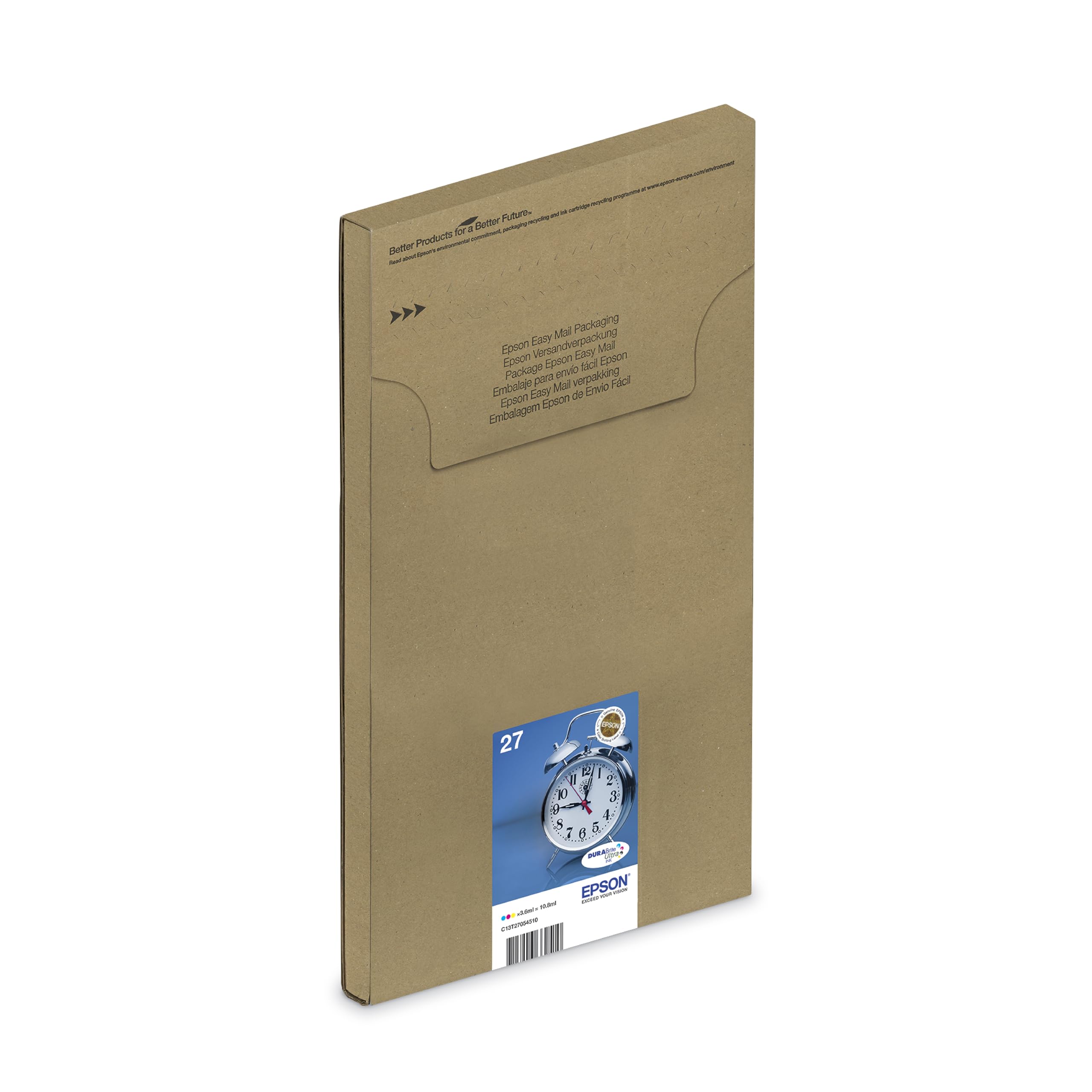 Epson Original 27 Tinte Wecker (WF-3620DWF, WF-3640DTWF, WF-7110DTW, WF-7210DTW, WF-7610DWF, WF-7620DTWF, WF-7710DWF, WF-7715DWF, WF-7720DTWF), Multipack 3-farbig
