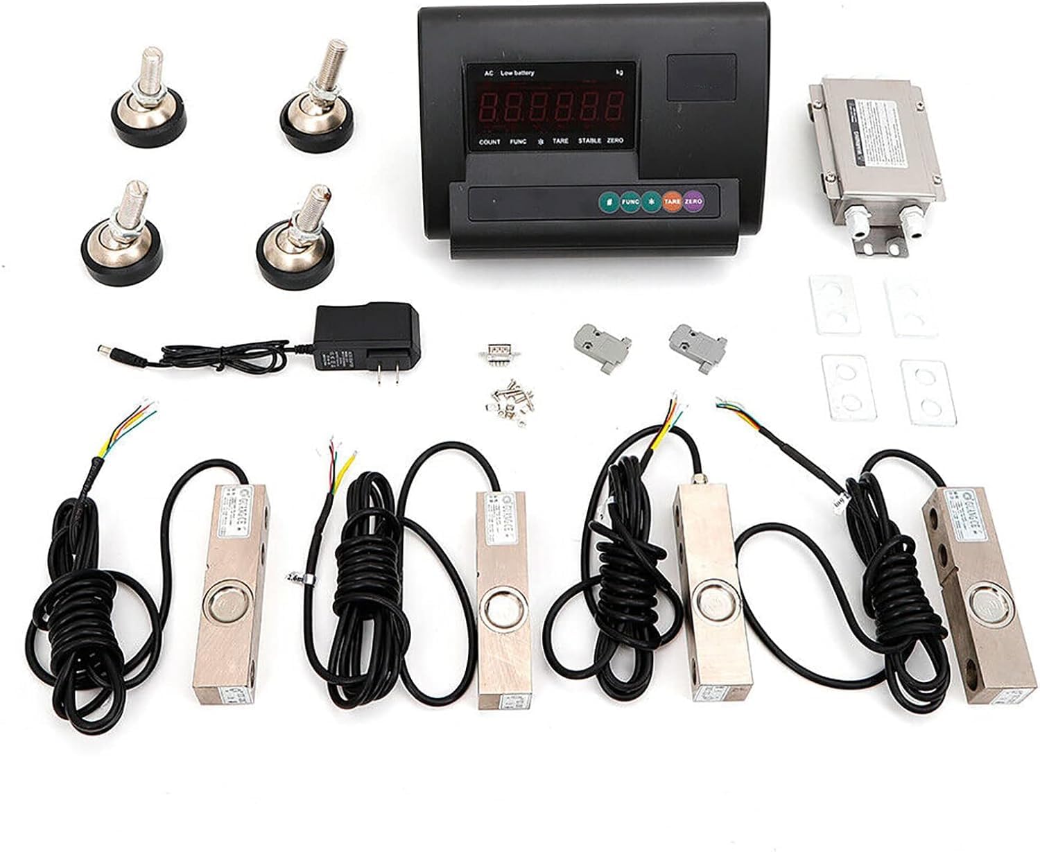 Kit de báscula para Ganado, Kit de báscula de Piso con celda de Carga de compresión de viga de Acero de 22046 Libras, Pantalla LCD con retroiluminación, indicador de pesaje de 10000 kg,