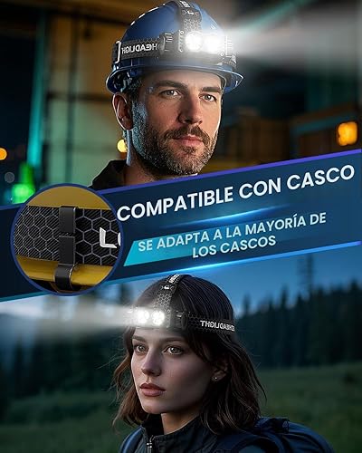 Miniatura 5 de Linterna frontal recargable, 2 unidades, 4500 L, luz súper brillante, LED, recargable con luz blanca, lámpara de cabeza impermeable con diadema para
