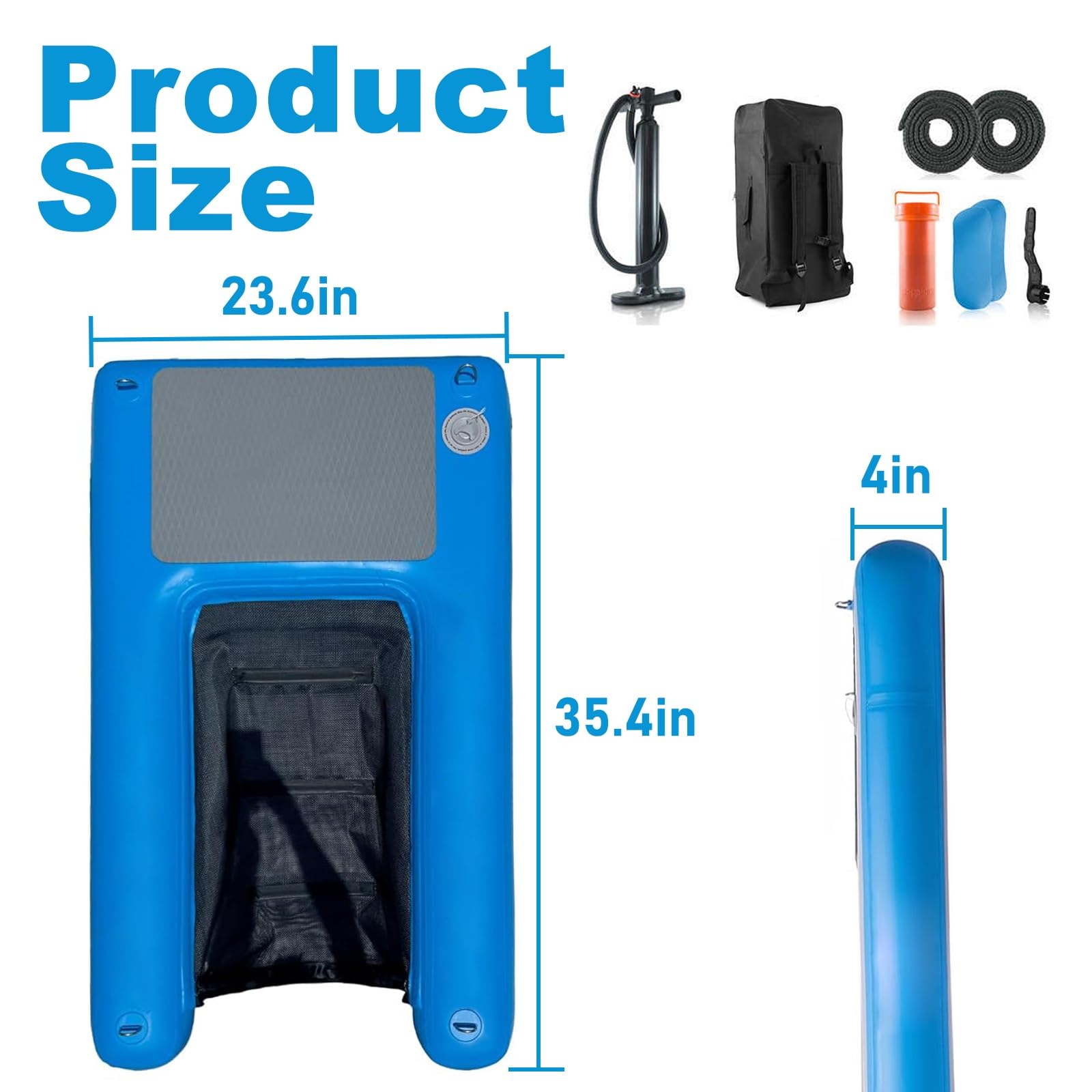 ERRULAN Inflatable Dog Pool Float Ramp, Dog Boat Ladder Heavy Duty for Dogs Up to 200LBS, Non-Slip EVA Dogs Ramp Water Platform for Pools, Boats, Docks, Sea and Lake