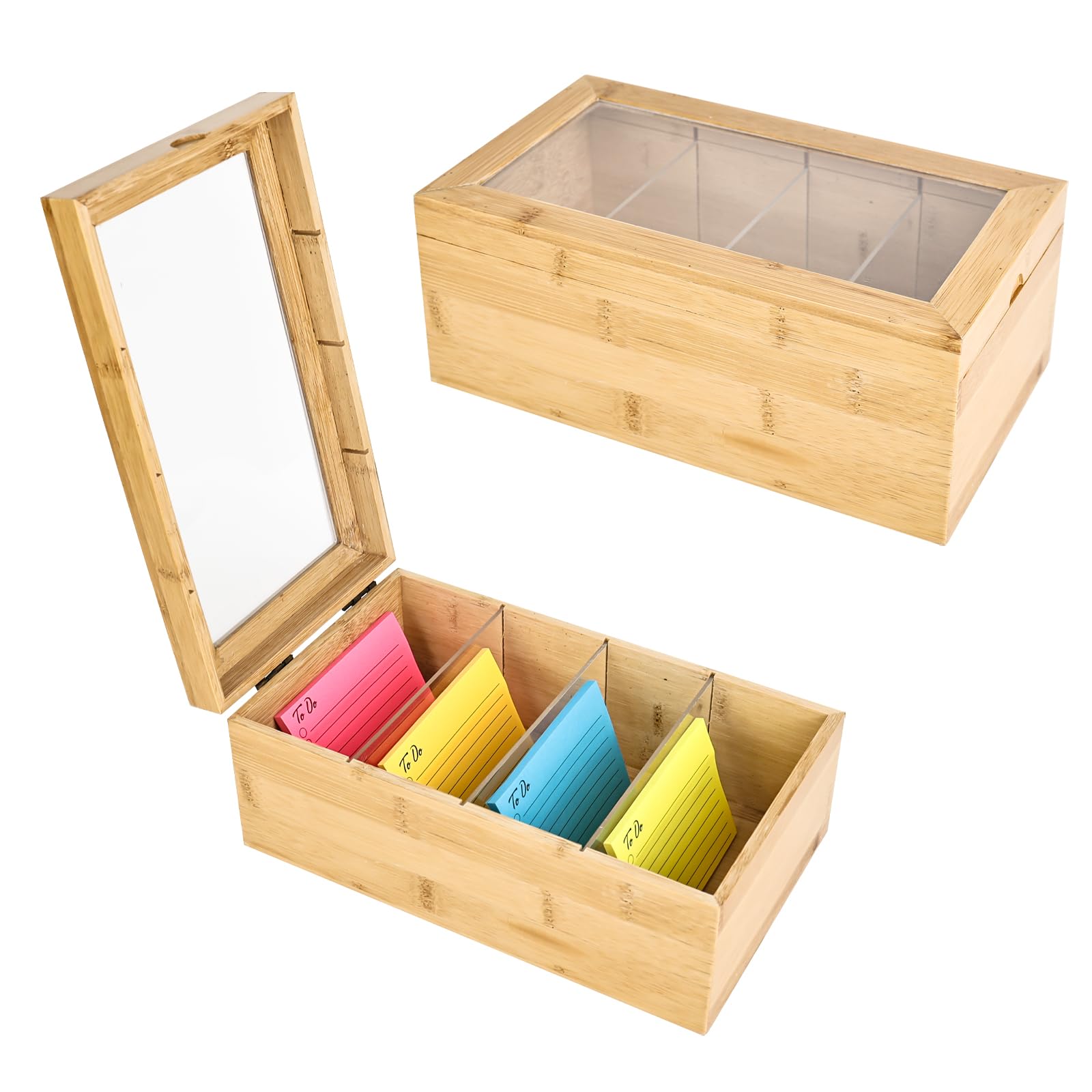 A6 Holz-Karteikasten mit Deckel, 10 * 5.9 * 4 inch, für Büro, Schulen und Heim (Karteikarten nicht enthalten)