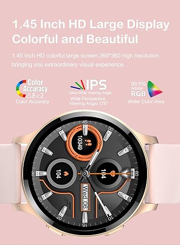 Miniatura 2 de ALILUSSO Round Smart Watch for Women Android iPhone,1.45'' Large Screen High Defintion,Fitness Smartwatch,BT Calling,AI Voice Assistant,Sport Sleep