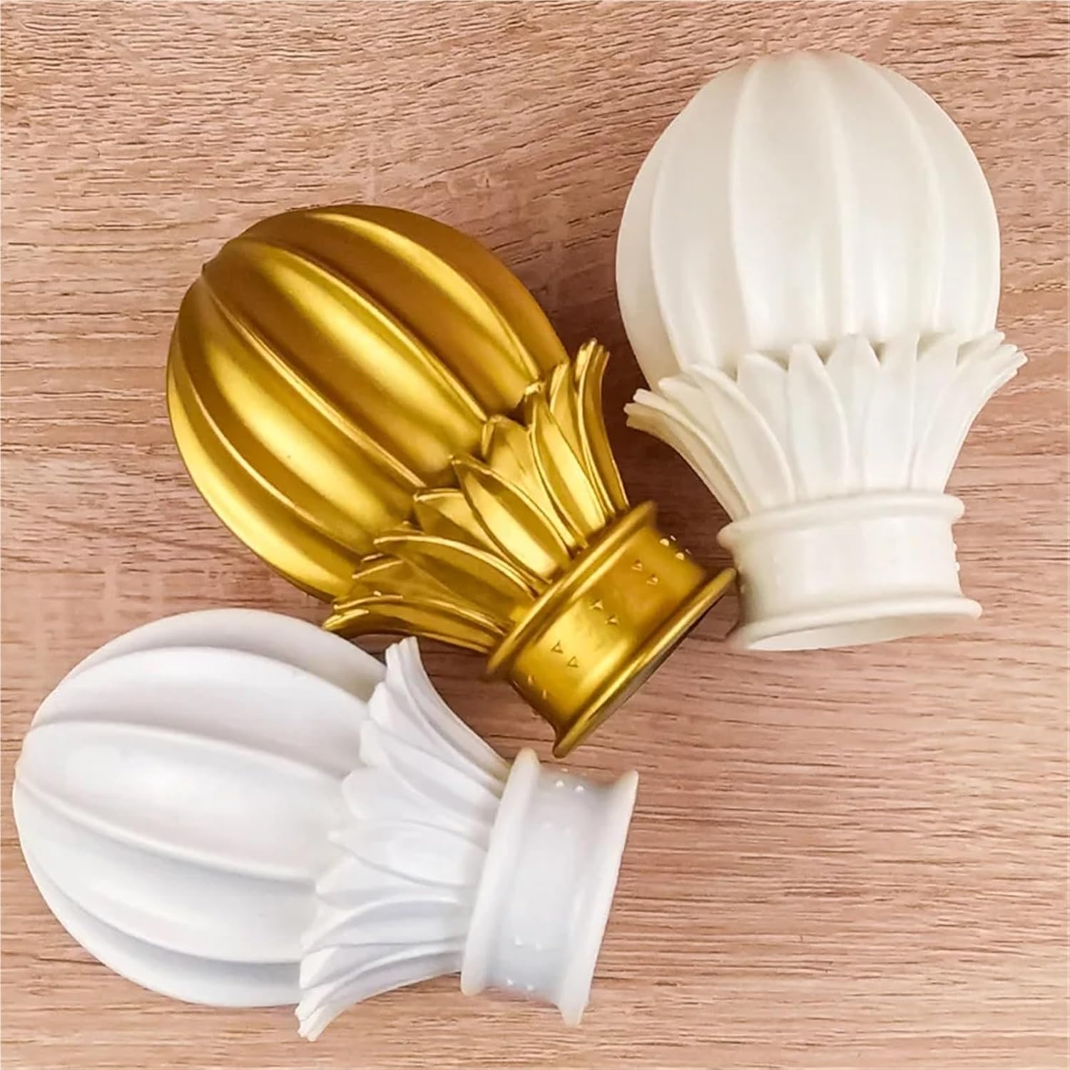 Curtain head, Curtain Rod Finials Pack of 2 Multicolor Covers(Ivory)