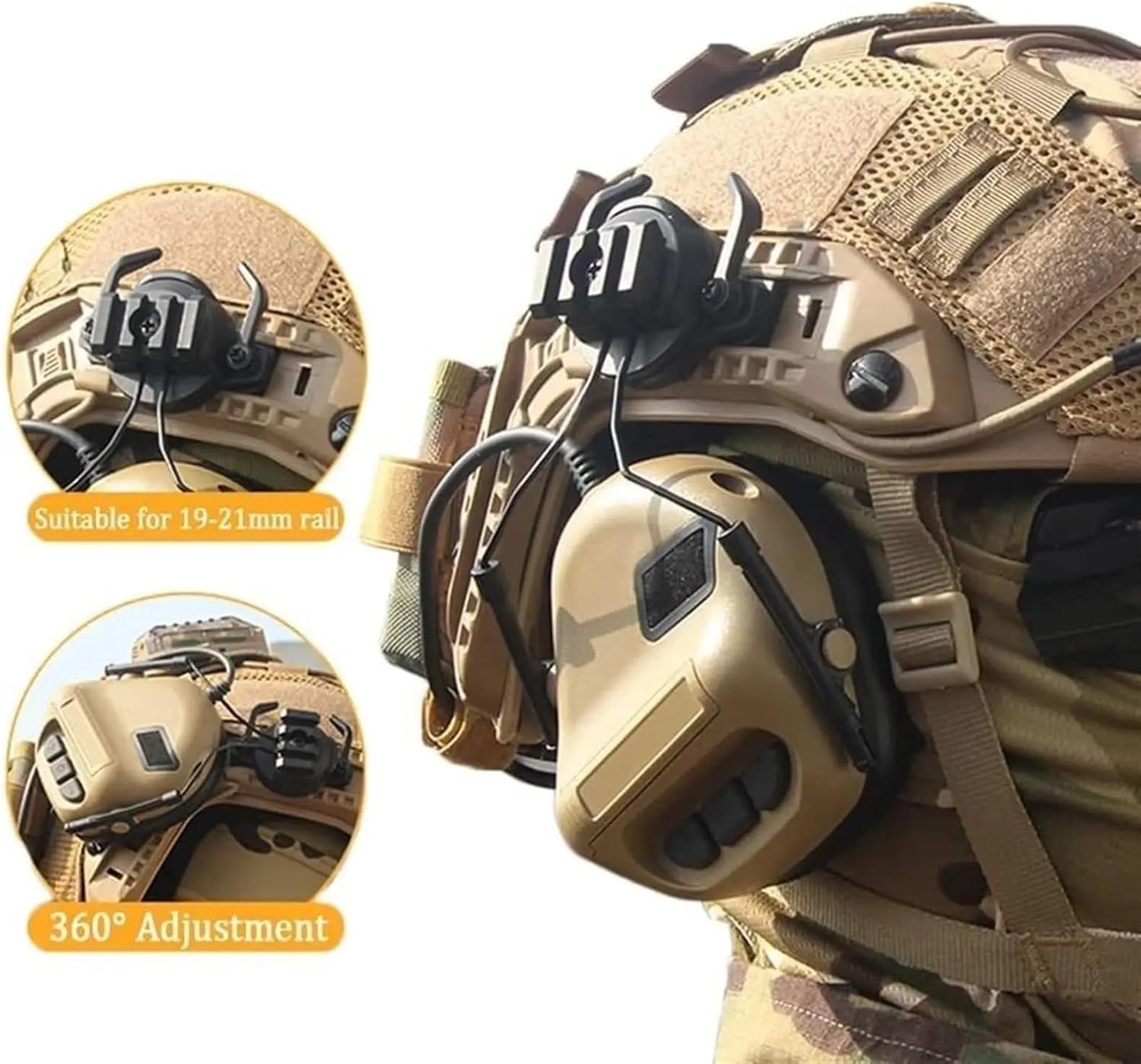 Tactical Airsoft Protective Helmet Set with Battery Pouch Signal Light Earphone Bracket Nnight Vision Model for Role-Playing