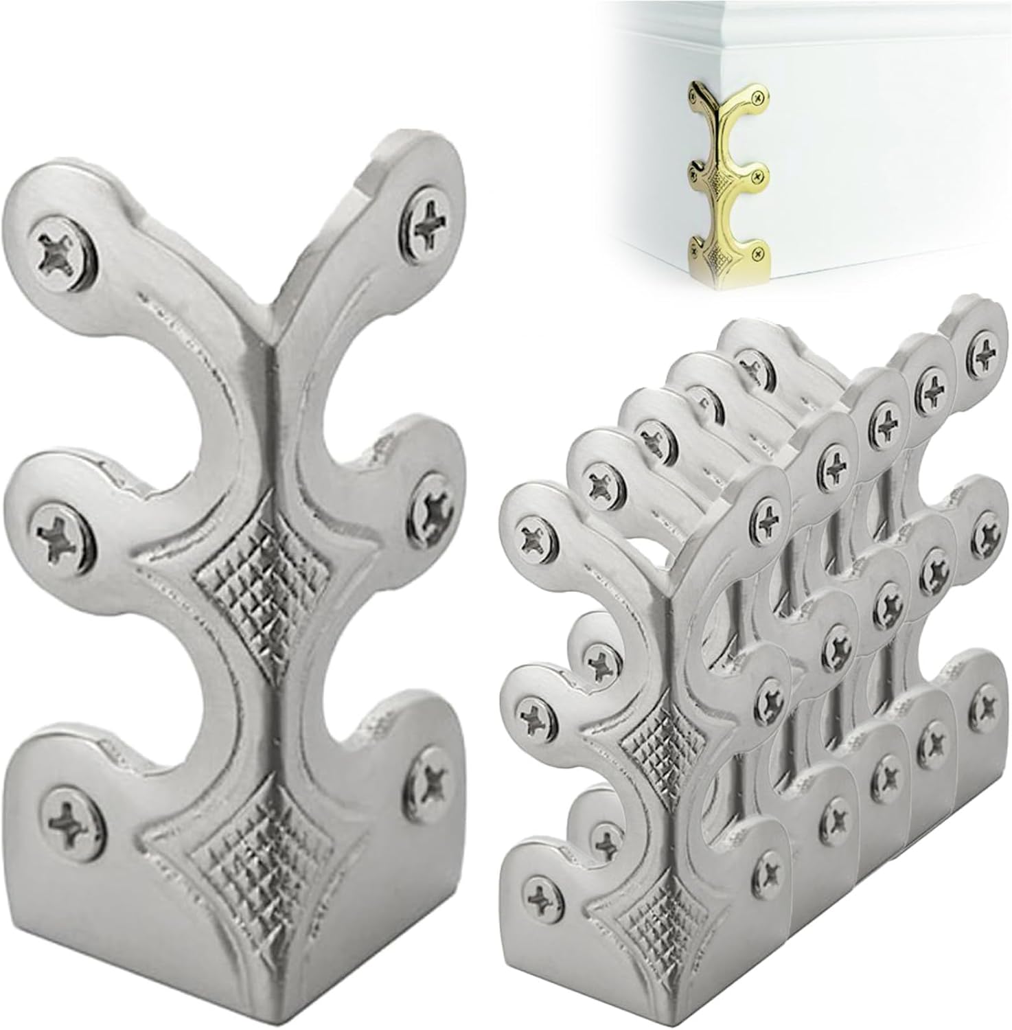 Skiffers Baseboard Corner Protectors, Solid Brass Skirting Board Corner