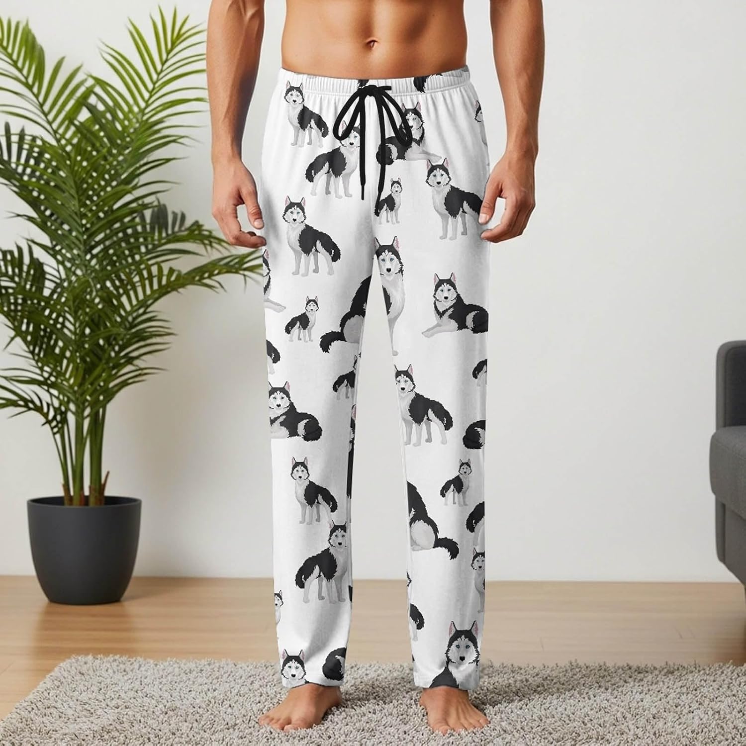 Men's Pajama Bottoms, Pajama Pants Mens Soft lounge sleep pants with Pockets Drawstring - Image 3
