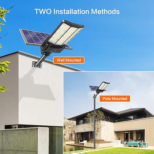 Miniatura 6 de Farola solar de 4000 W, luces solares comerciales para exteriores del atardecer al amanecer, luz solar al aire libre con sensor de movimiento y