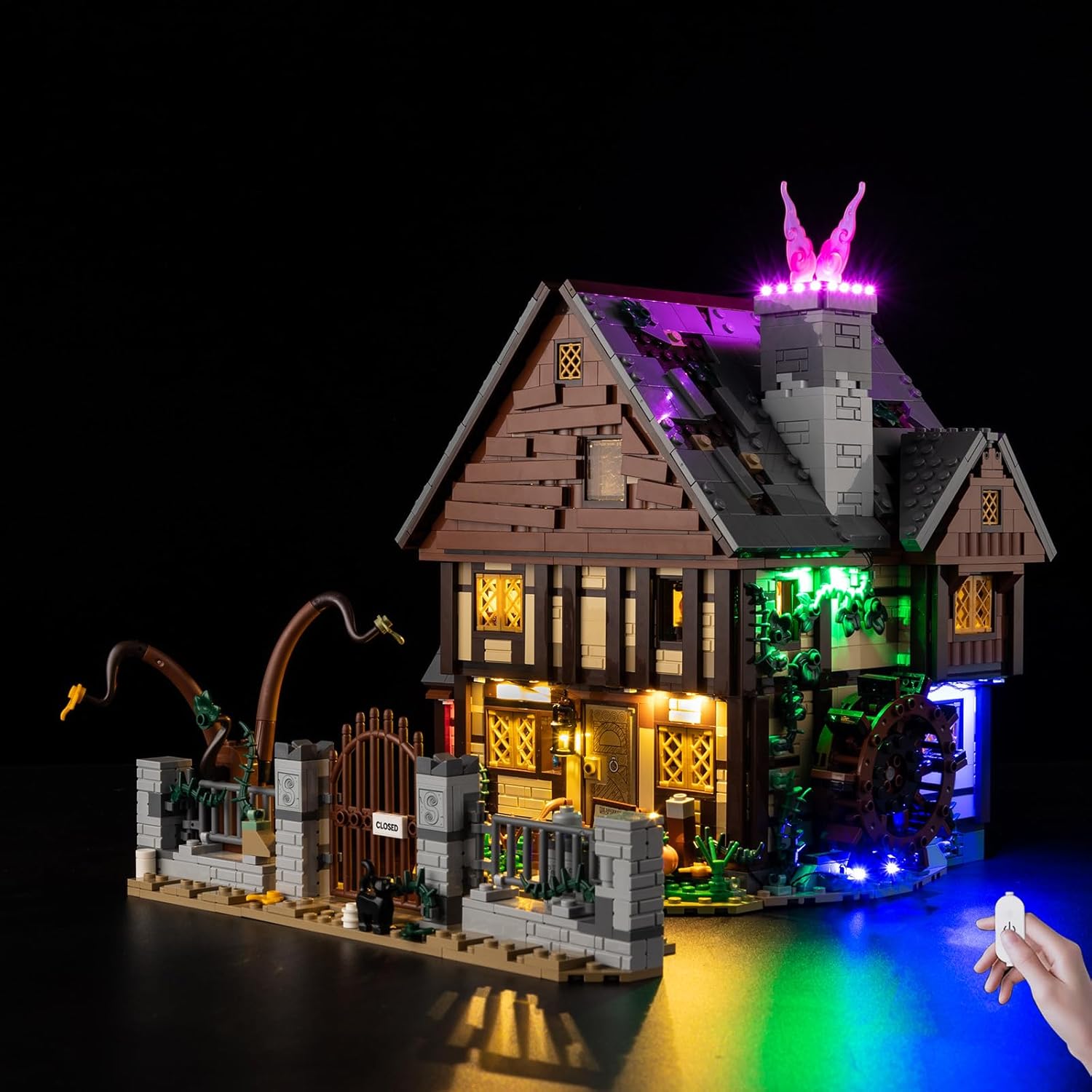 Nitemode LED Light Kit Compatible with Lego 21341 Hocus Pocus: The Sanderson Sisters' Cottage, Upgraded Brightness Adjustable Lighting Accessories(No Model)