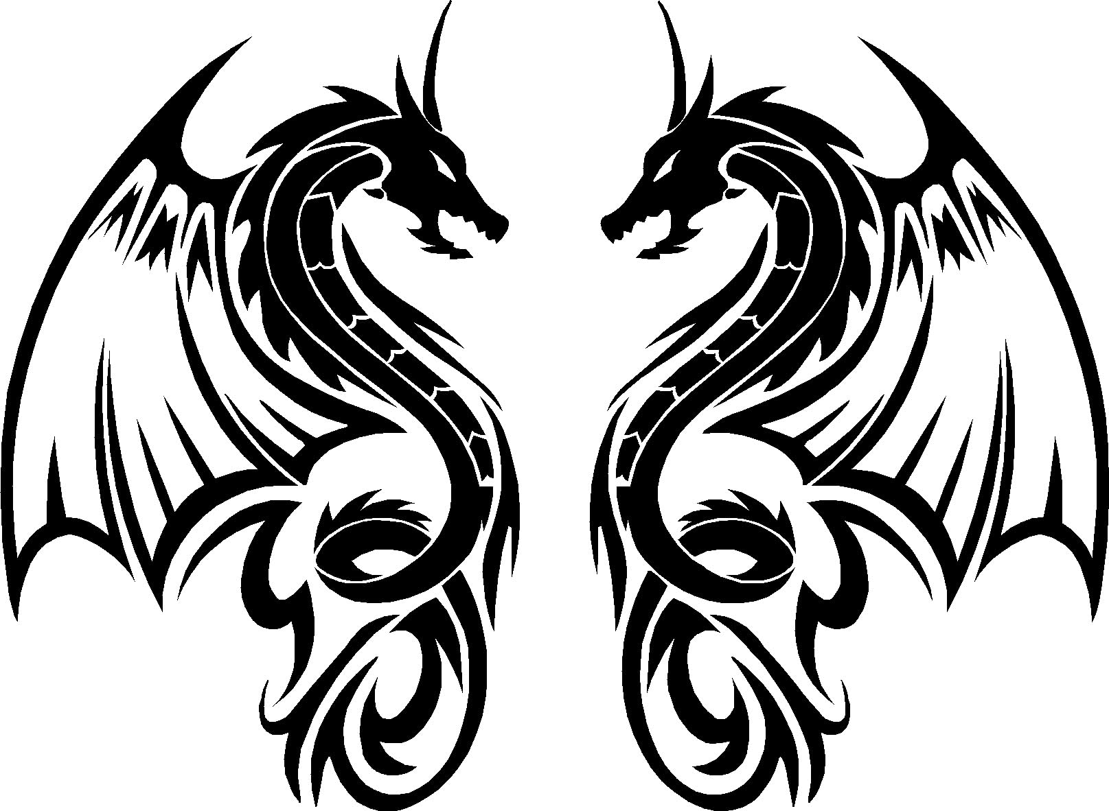 LightningSigns Tribal Dragon Car Camper Van Truck Window Stickers LSD23 (Small)