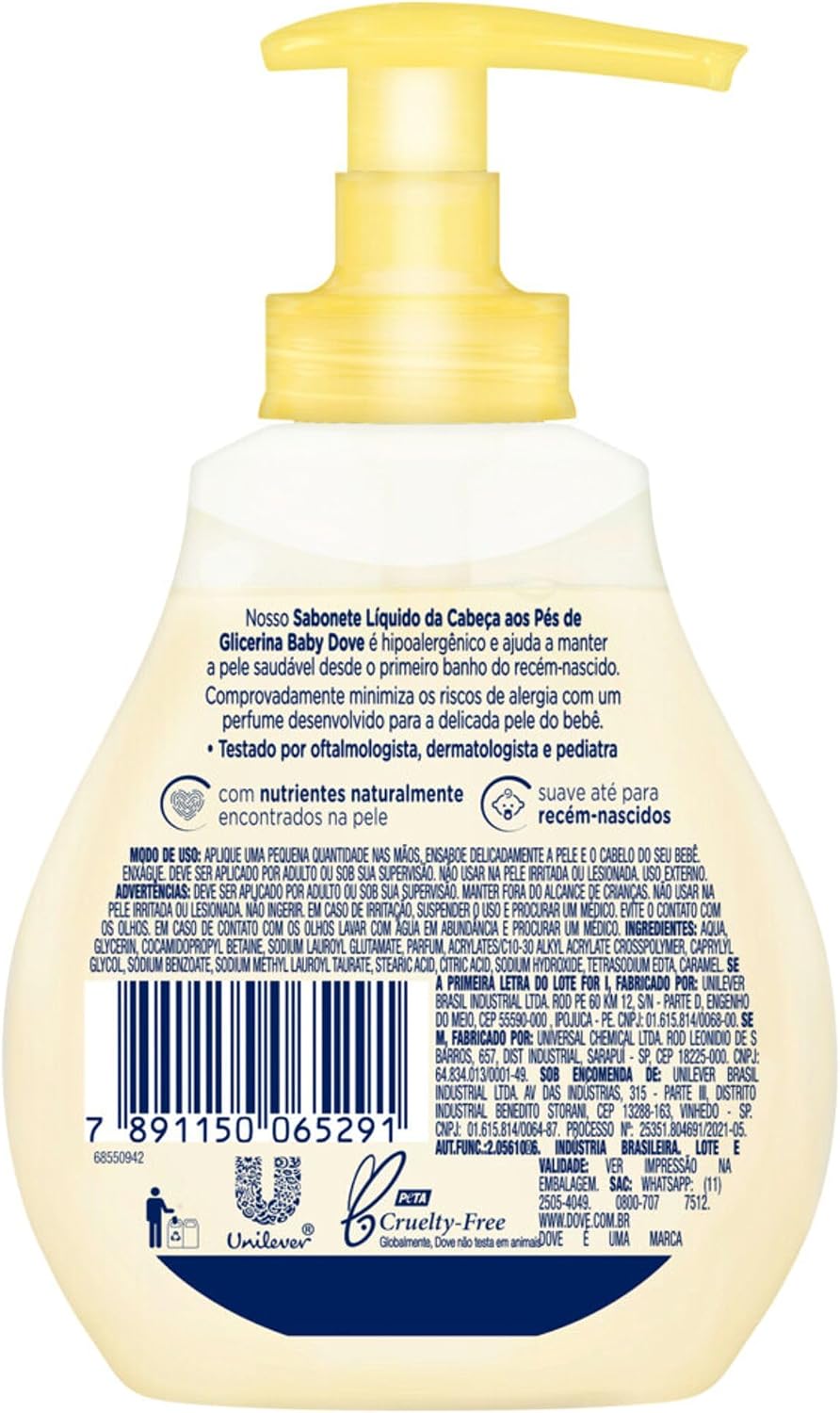 Baby Dove Sabonete Líquido Hidratação Glicerinada 200 ML