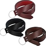 3 Pieces Medieval Halloween Ring Belts Faux Leather Renaissance Viking Knight Belt Men Reenactment Accessory for Halloween Cosplay