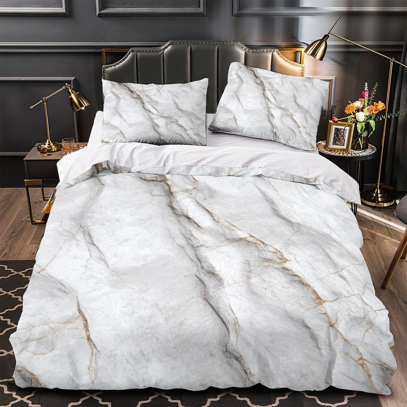 Parure de lit microfibre hypoallergénique pour adulte motif lion 3D