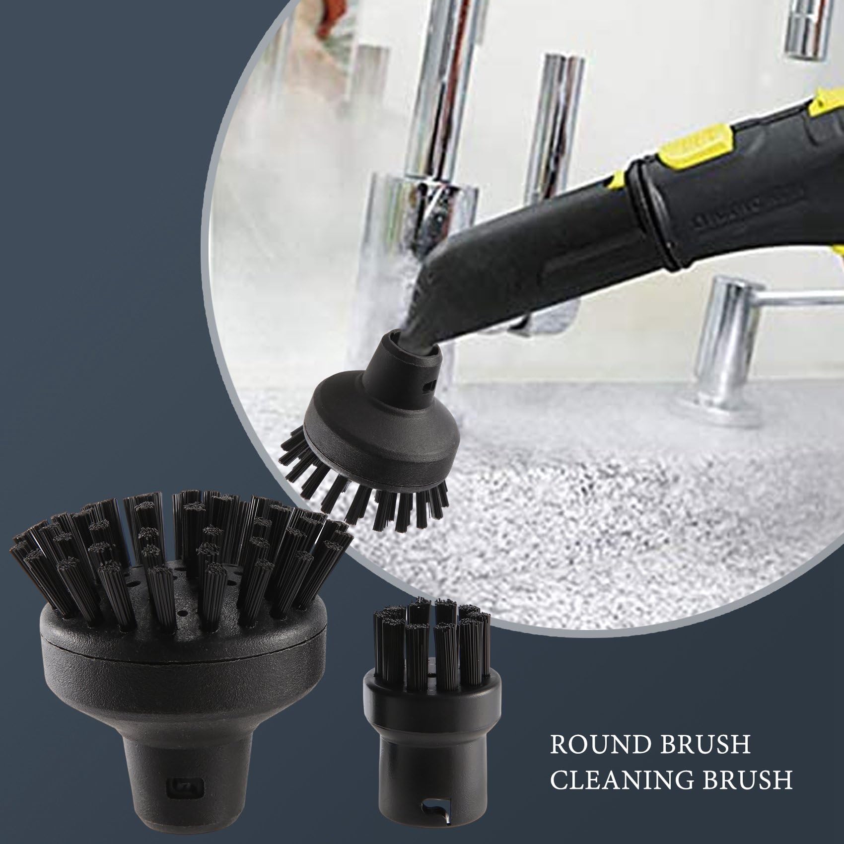 Kqcibz for SC1 SC2 SC3 SC4 Large Round Brush Cleaning Brush for Steam Cleaner Attachment Adapter Home Cleaning Brush