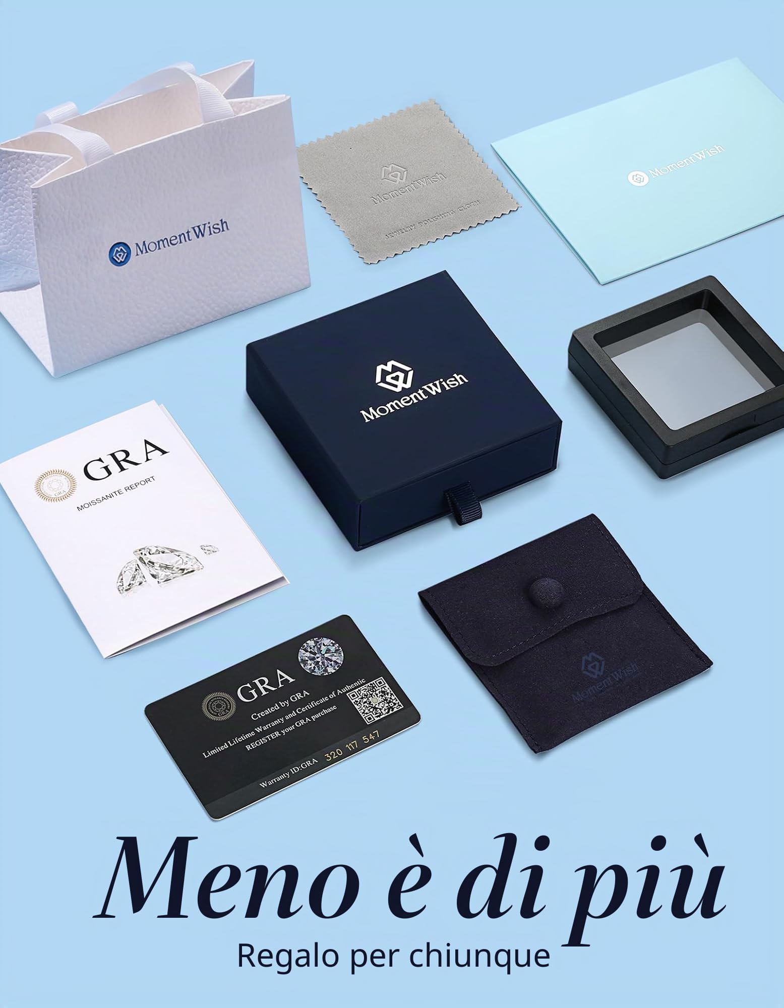 MomentWish Collana Punto Luce Donna, 1 Carato Moissanite Collana Donna Regalo Festa della Mamma Argento 925 Halo Pendente Regalo Compleanno Fidanzata
