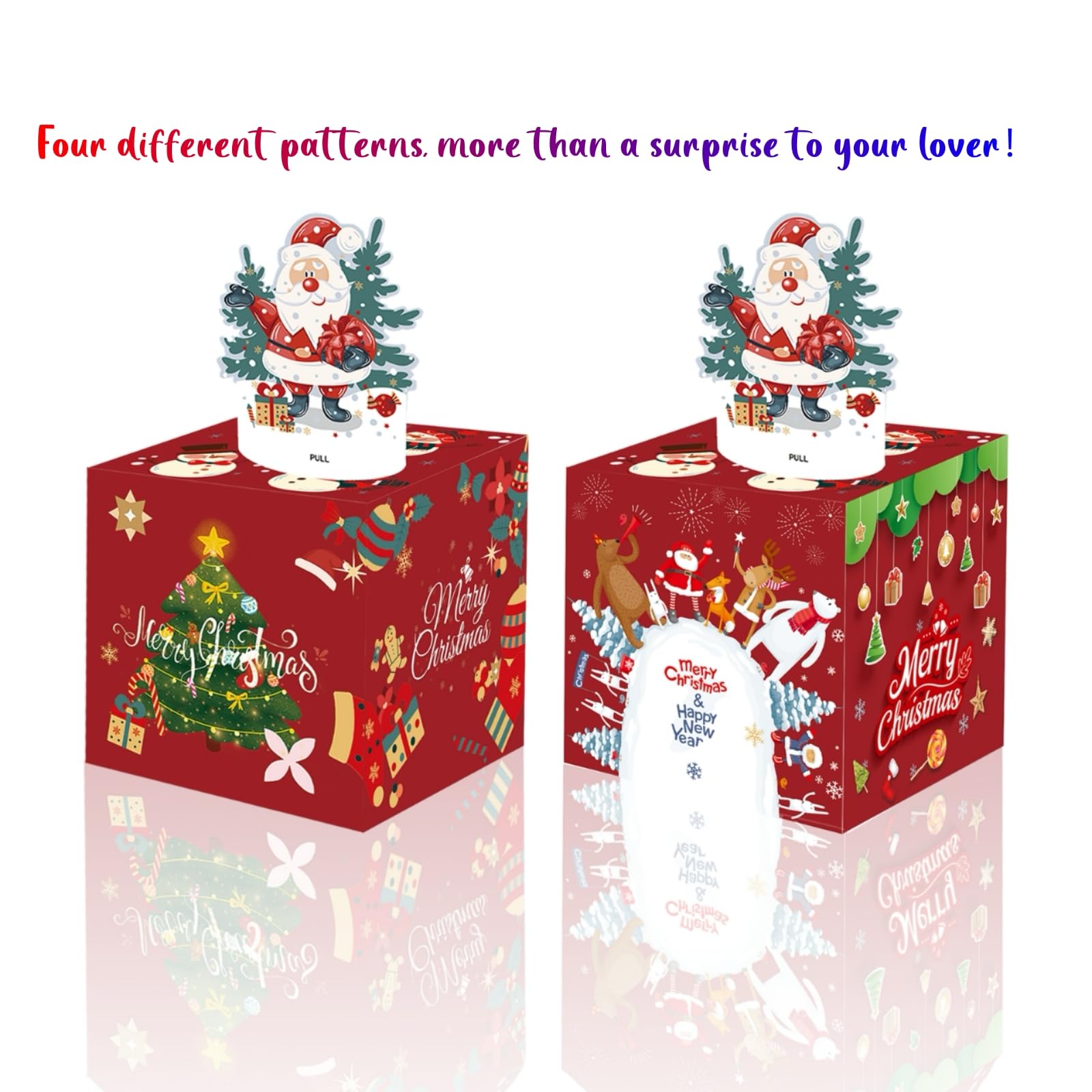 Christmas Money Pull Box,Christmas Money Gift Box Pull Surprise Money Pull Pouch for Kids/Adult,Xmas Money Box for Cash,Money Cake Pull out Cash with Xmas Card and 50P Bags,Money Reveal Box Xmas Party - Image 3