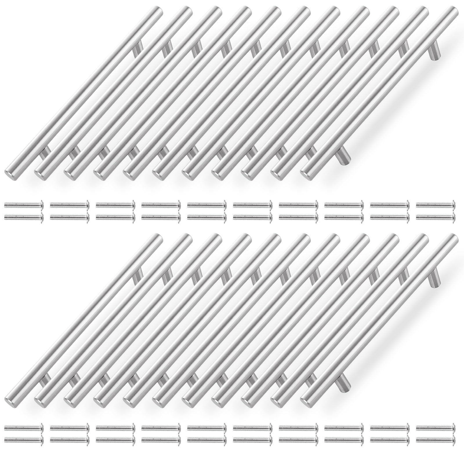 APACALI 20 Pack Silver Kitchen Cupboard Handles, 160mm Kitchen Door Handles, Stainless Steel Kitchen Cabinet Handles, Kitchen Handles for Cupboards, Drawer, Cabinet, Furniture Decoration