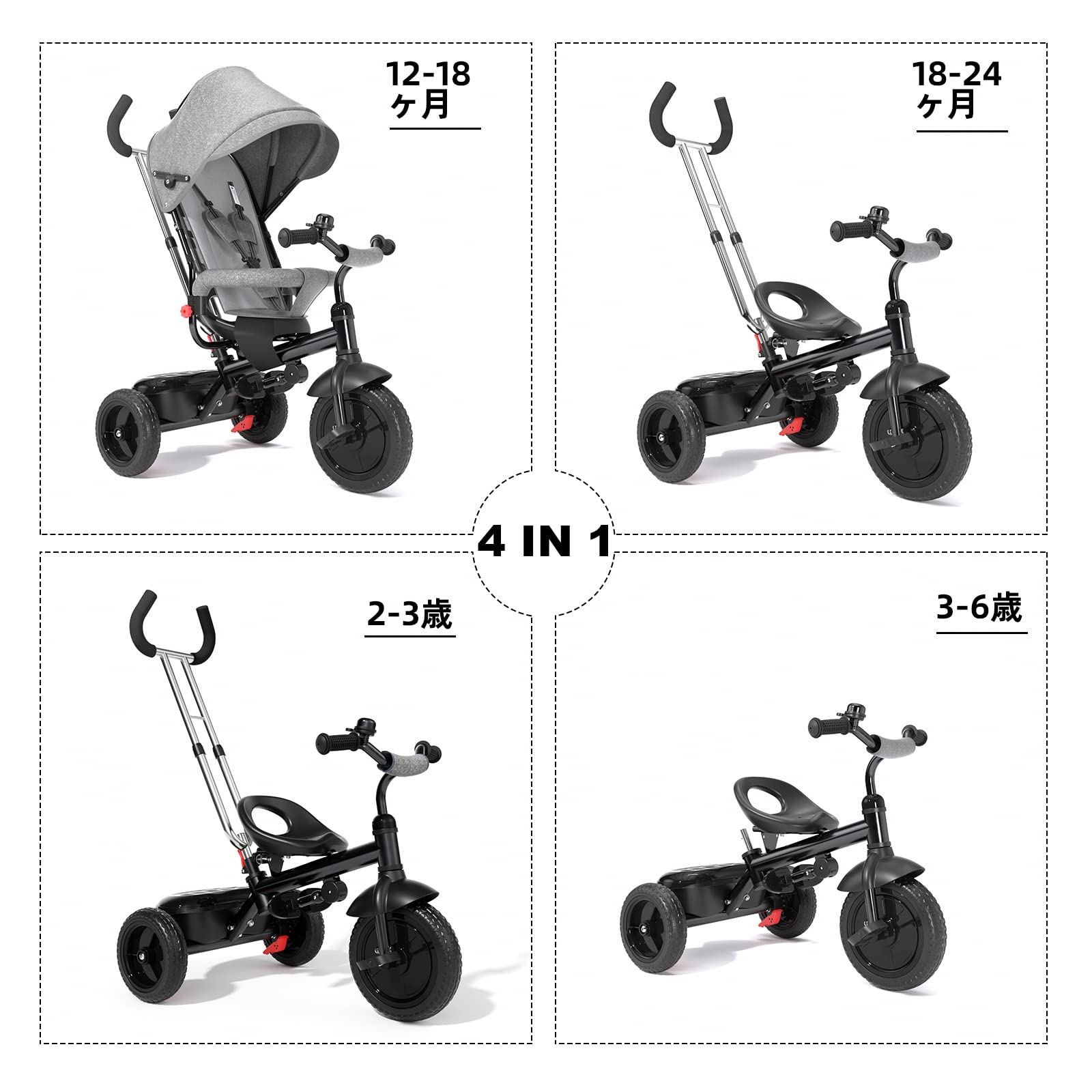 4-in-1三輪車 バギー　日除つき 楽天市場】＼今ならP5倍／ グロッバー Globber エクスプローラー