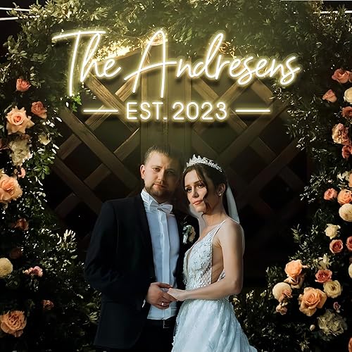 Letreros de neón grandes (16 a 60 pulgadas) personalizados para decoración de bodas, letrero de neón personalizable para pared, hogar, dormitorio,