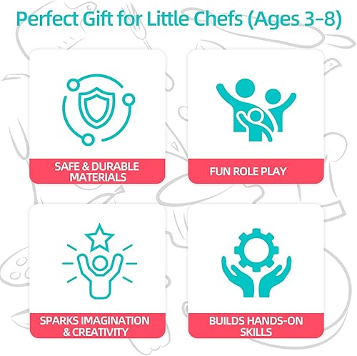 Miniatura 9 de Freidora de aire de madera, 15 piezas, juego de olla a presión de 18 piezas para niños, juguete de cocina con accesorios de alimentos, utensilios