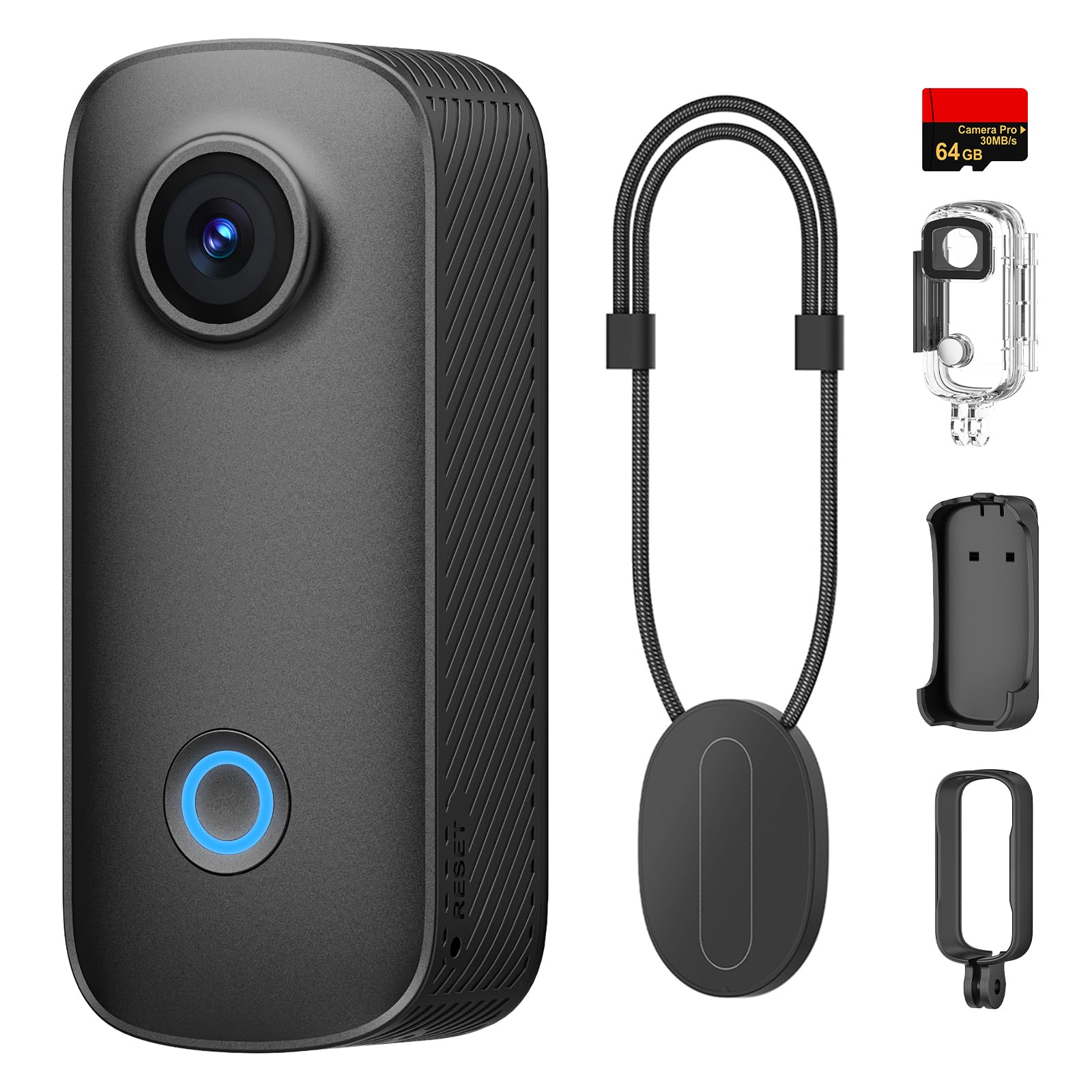 SJCAM C100PRO 4K Thumb Body Camera Standard Combo,2.5H Power,32g Light-Weight POV Camera with EIS stablization,Magnetic Wearable Action Cam for Travel,30m Waterproof Underwater,Black-picture-13