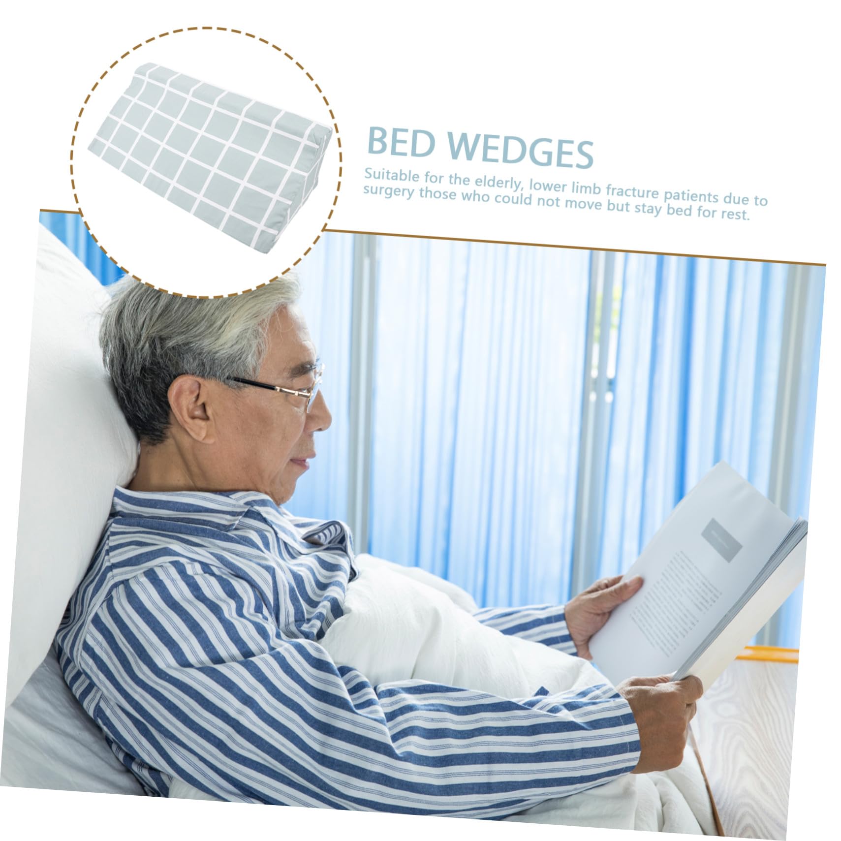 Almohadilla de Cuña para Paciente Espuma de Alta Densidad, Soporte Corporal Multifuncional para Dormir en Casa, Cojín Ergonómico para Ancianos y Pacientes