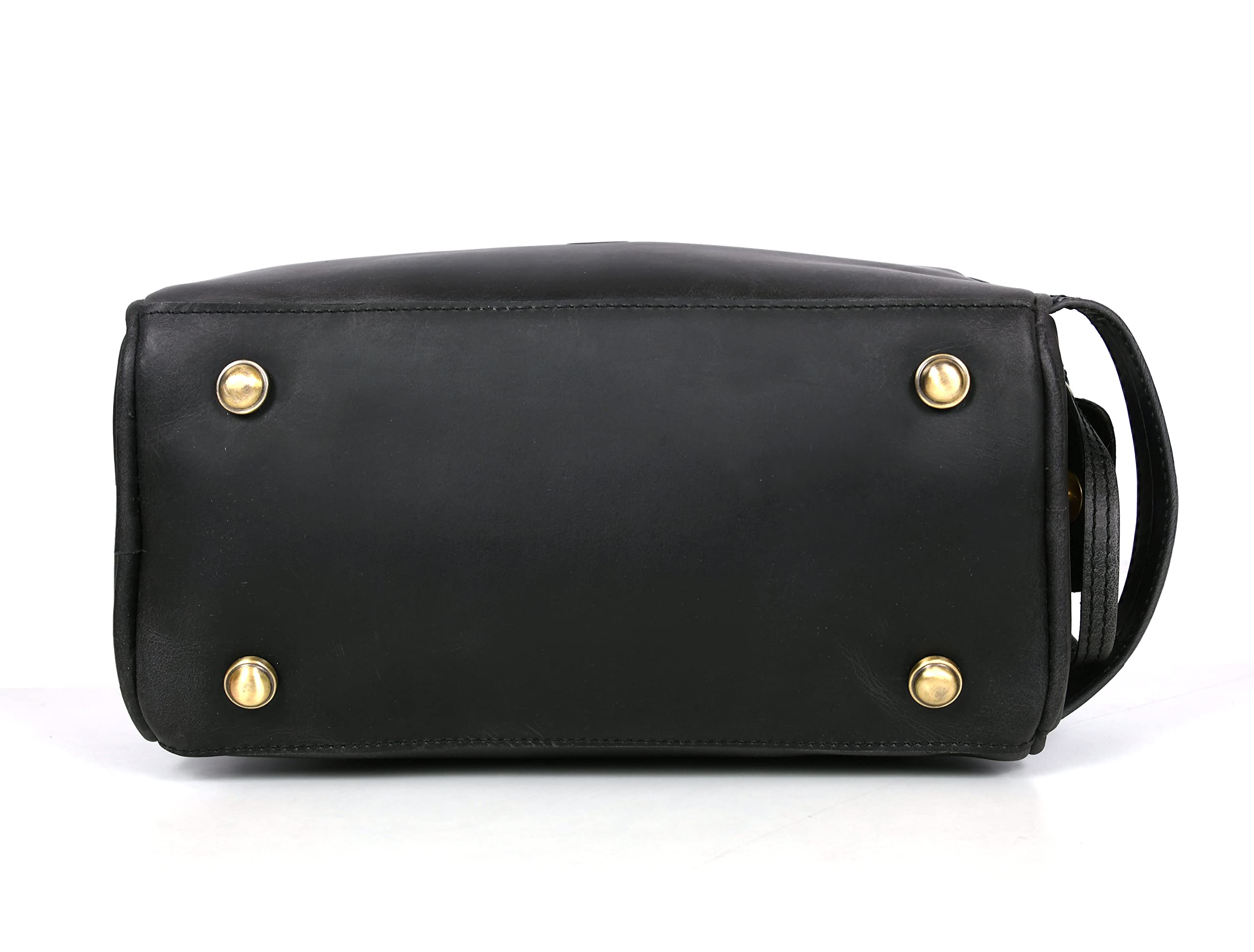 Aaron Leather Goods 10-Inch Genuine Buffalo Leather Toiletry Travel Pouch