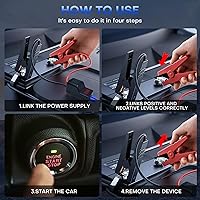 Vista 2 de EC5 Smart Jump Starter Clamps,EC5 Heavy Duty Jump Starter Automotive Booster Clamp Cables Replacement Alligator Clamps with Intelligent LCD Screen