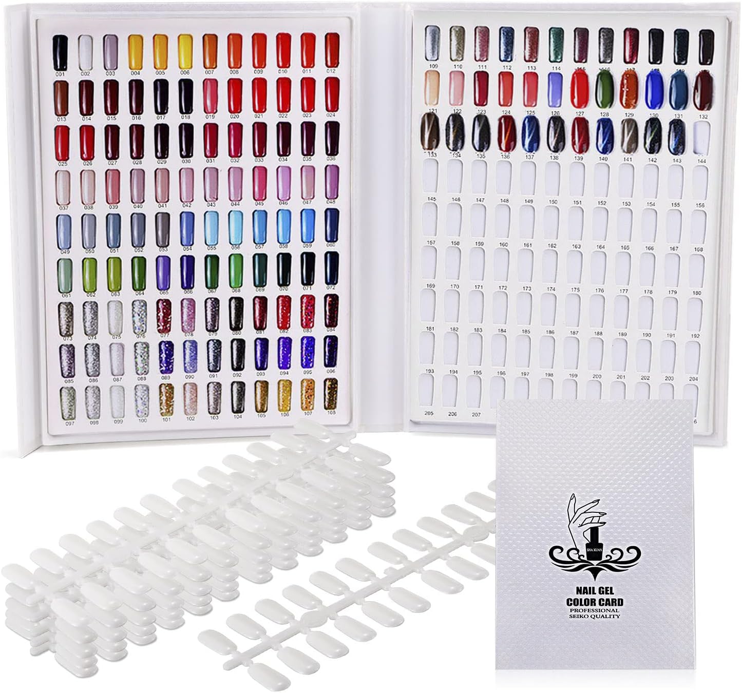 Professional 216 Nail Colors Chart Display Book, 240 Flase Tips