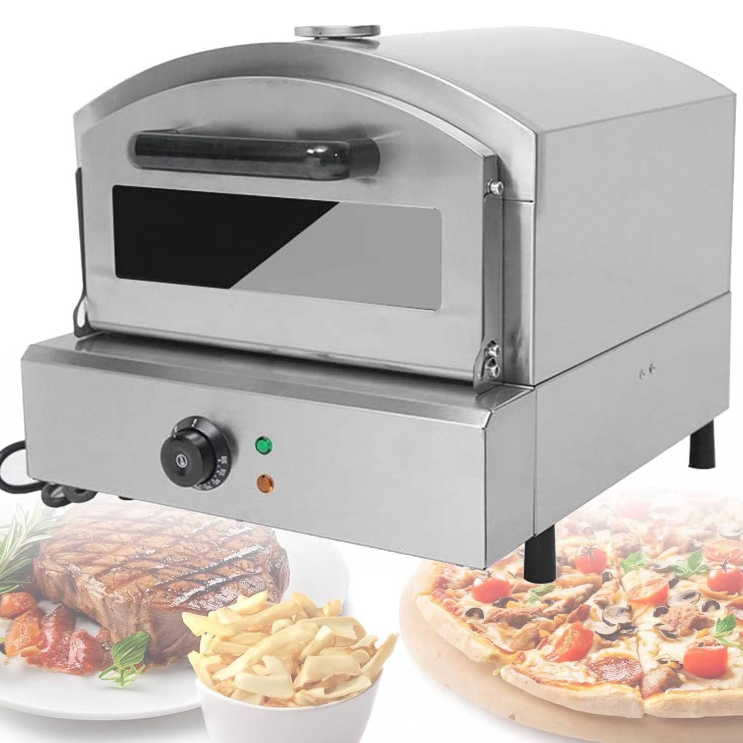 DPLXQPP Countertop Electric Pizza Oven Indoor,Stainless Steel Drawer Oven,Electric Pizza Oven with Adjustable Temperature,Commercial Pizza Baking Machine,Electric Pizza Oven,ElectricPizzaOven