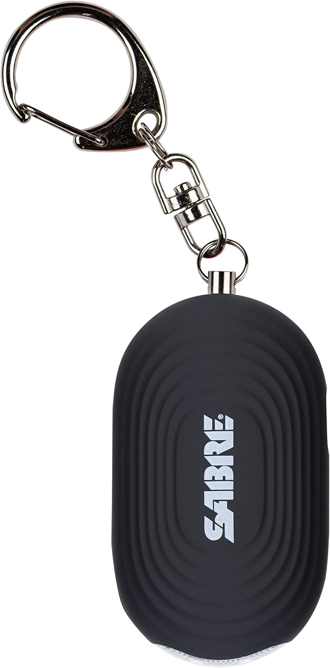 SABRE Personal Alarm with LED Light and Snap Hook, 130dB Siren, Audible 1,000 Foot (300 Meter) Range, Black