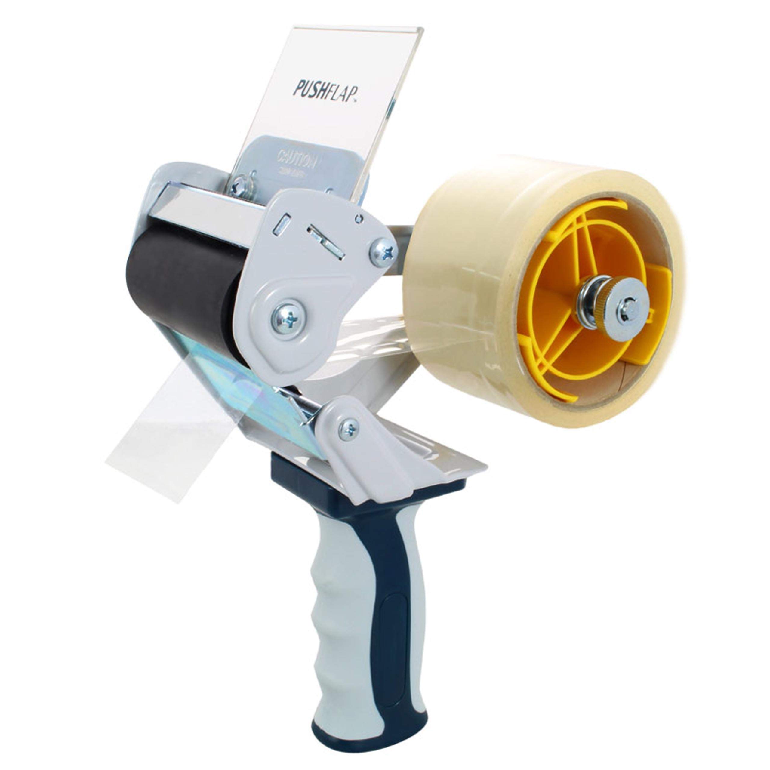 KLEBESHOP24 Packbandabroller mit Sicherheitsvorrichtung max. 75 mm Breite | Für einseitiges Klebeband und Packband, zum Verschließen von Paketen und Kartons