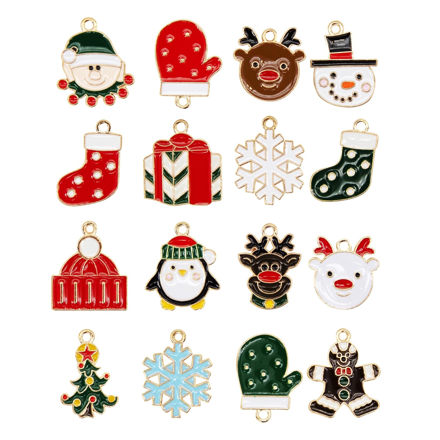 Christmas Charms, Christmas Pendant Charm Enamel Alloy Xmas Pendants Reindeer Snowman jewelry Charm for DIY Necklace Bracelet A6-SDSPPJ