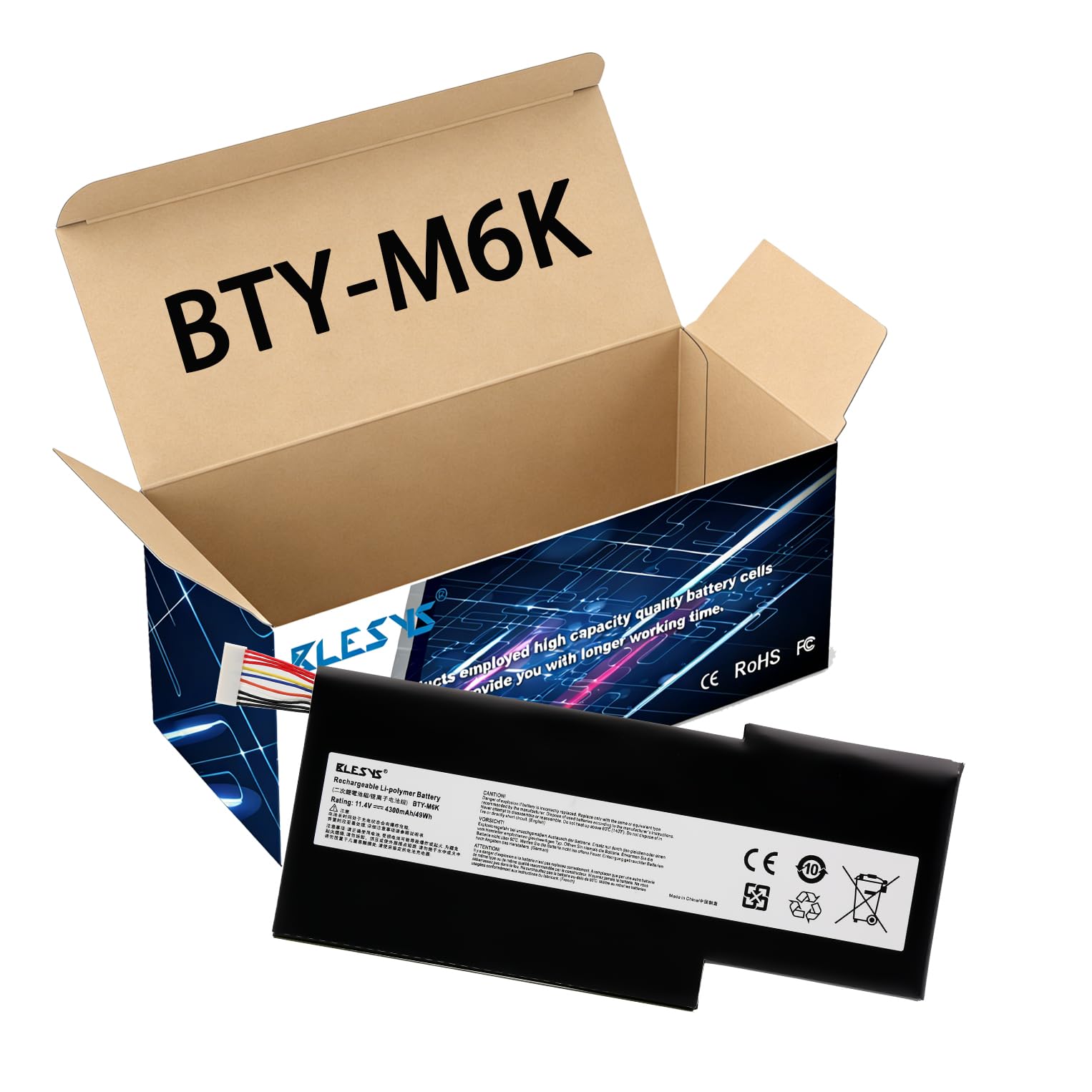BLESYS BTY-M6K Batterie pour MSI GF65 GF75 Thin | pour MSI GF65 GF75 Thin