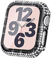 Vista 35 de Surace - Carcasa de 1.61 pulgadas compatible con Apple Watch Series 9, 8, 7, con protector de bordes con más de 400 diamantes de cristal