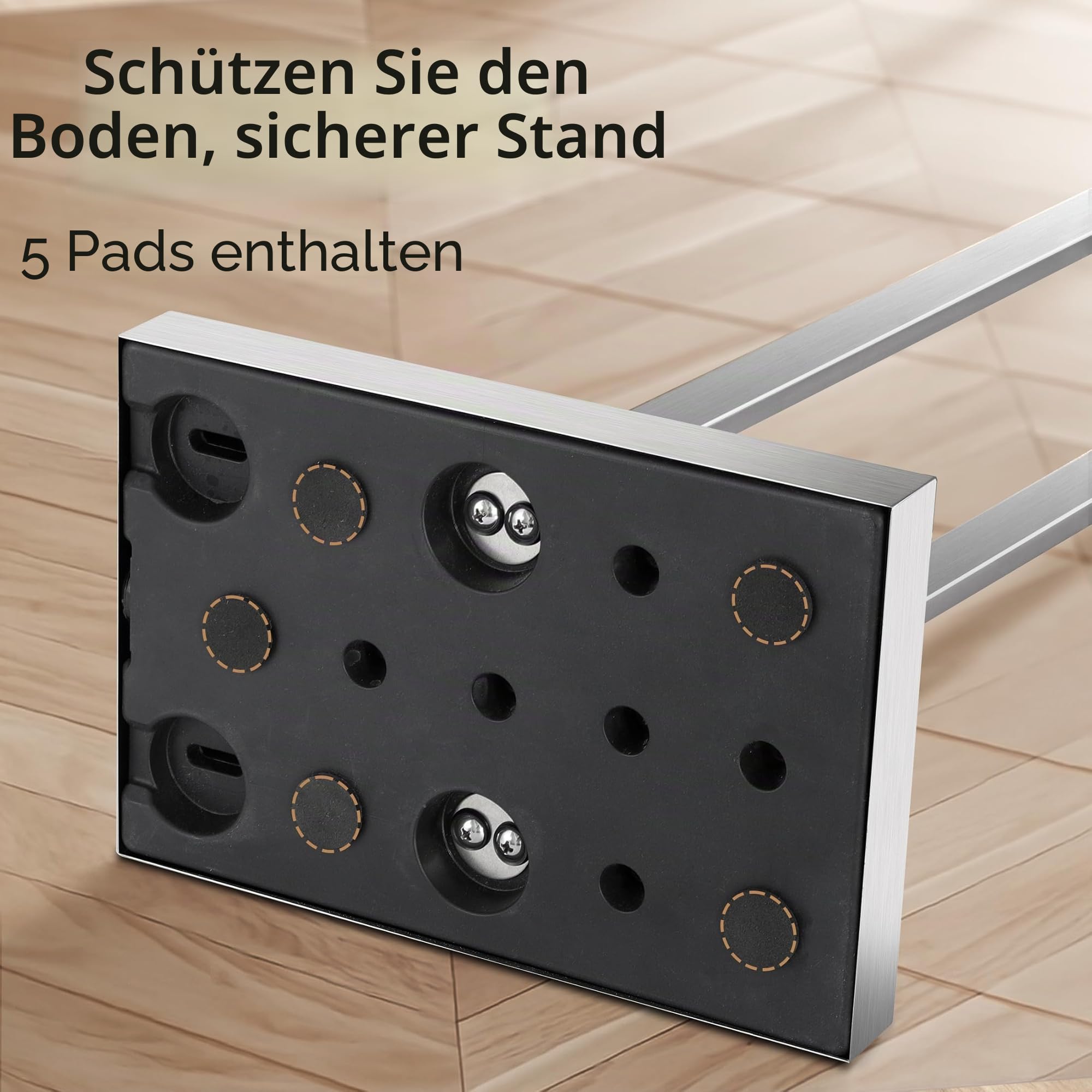 KES Handtuchhalter Stehend, Handtuchständer Bad Doppel Handtuchstange Edelstahl 18/8 Badetuchhalter Freistehend Gebürstet, BTH231-2